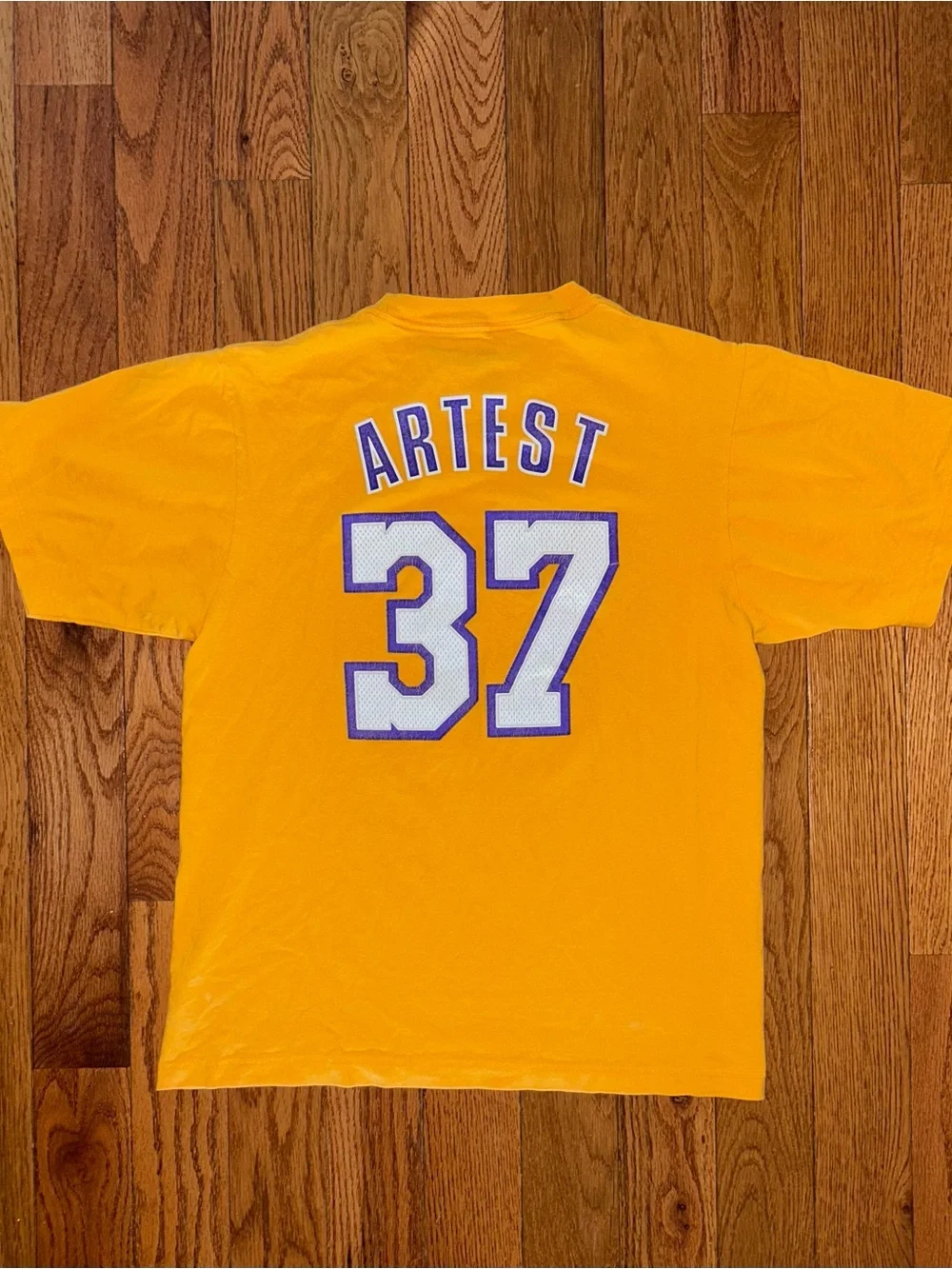 Ron Artest Los Angeles Lakers Adidas Sewn T-Shirt Size Small